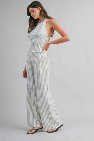 Stripe Halter top and pant set