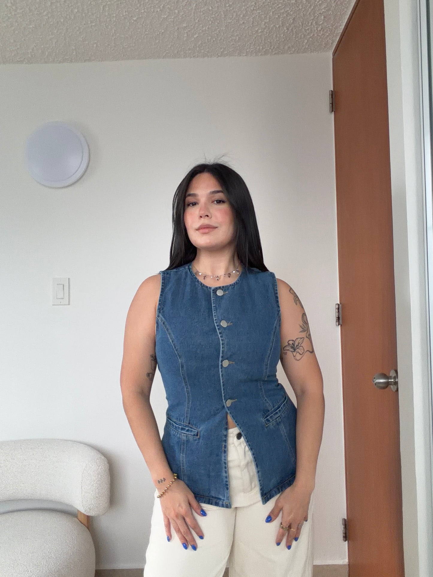Denim Sleeveless top